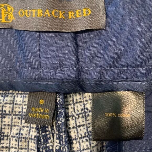 Outback Red Blue Mod Print Cassidy Fit Ankle Pants Size 8 New - Picture 7 of 10